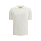 Brunello Cucinelli White Cotton Polo Shirt