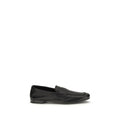 Prada Black Calf Leather Bos Taurus Slip-On Loafers