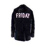 Alberta Ferretti Blue Rabbit Fur Coat