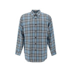 Ami Paris Blue Virgin Wool Pattern Shirt