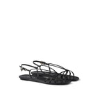 Prada Black Calfskin Strap-On Sandals