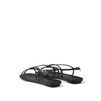 Prada Black Calfskin Strap-On Sandals