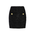 Balmain Black Cotton Mini Skirt