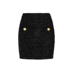 Balmain Black Cotton Mini Skirt