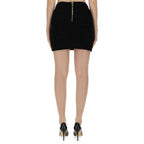 Balmain Black Cotton Mini Skirt