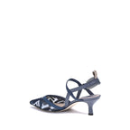 Fendi Blue Polyamide Mid Heel Pumps