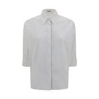 Brunello Cucinelli White Cotton Dress Shirt