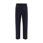 Prada Blue Cotton Dress Pants