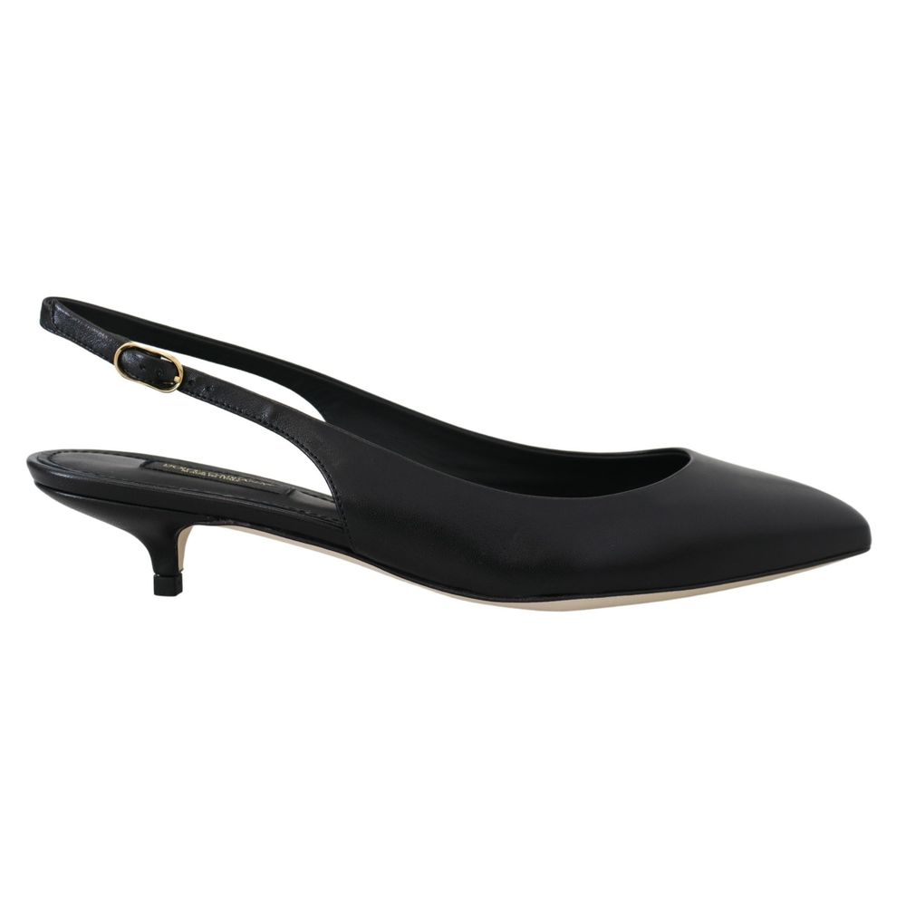 Dolce & Gabbana Black Leather High Heel Pumps