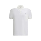 Brunello Cucinelli White Cotton Polo Shirt
