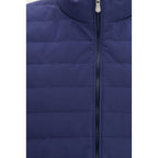 Brunello Cucinelli Blue Polyester Sleveless Jacket
