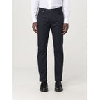 Emporio Armani Blue Cotton Casual Pants