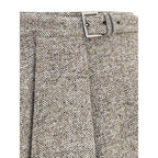 Brunello Cucinelli Brown Fleece Wool Midi Skirt