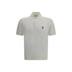 Brunello Cucinelli White Cotton Polo Shirt