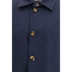 Brunello Cucinelli Blue Silk Coat