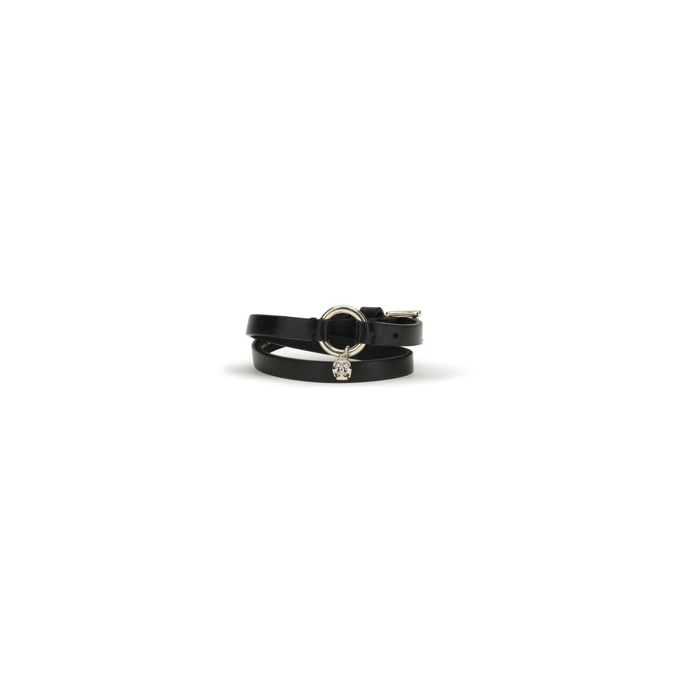 Alexander McQueen Black Calf Leather Bos Taurus Bracelet