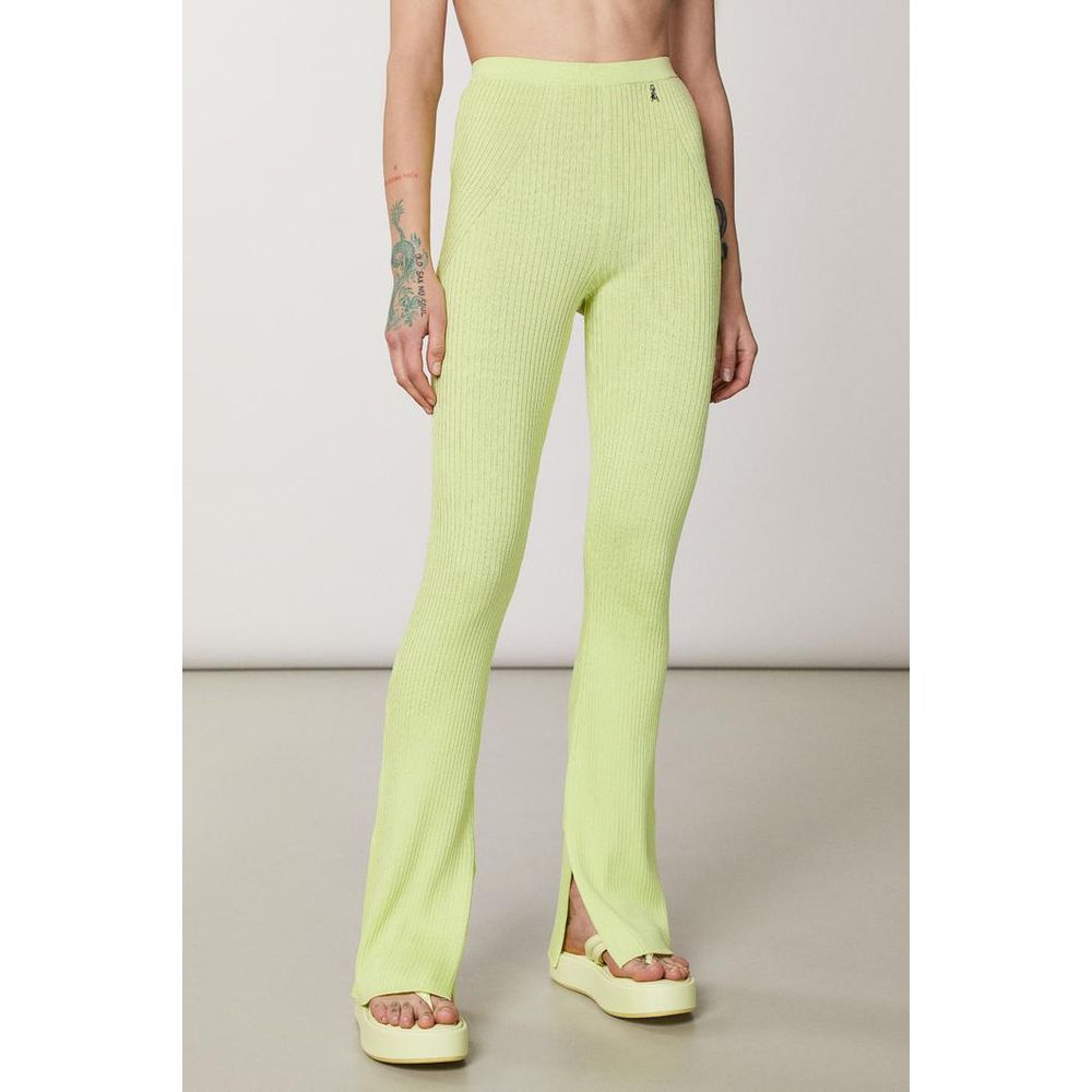 Patrizia Pepe Yellow Viscose Casual Pants