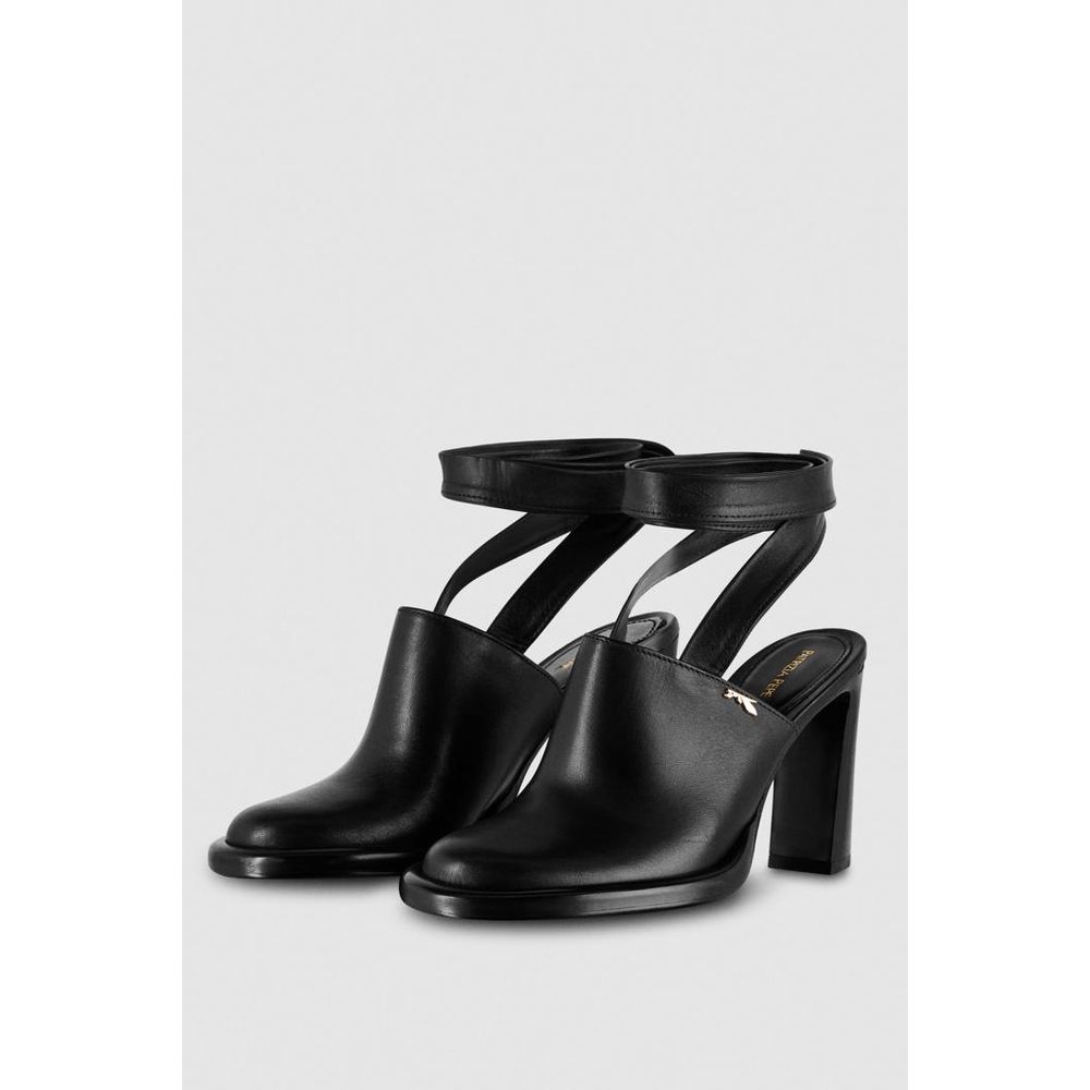 Patrizia Pepe Black Calfskin Stiletto Heel Sandals