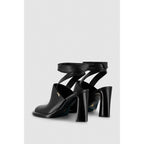 Patrizia Pepe Black Calfskin Stiletto Heel Sandals