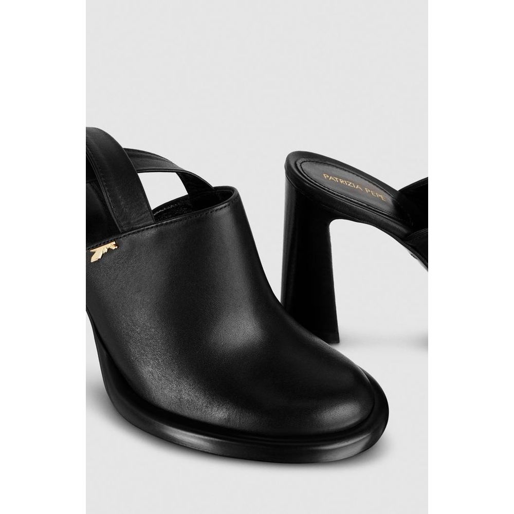 Patrizia Pepe Black Calfskin Stiletto Heel Sandals