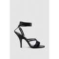 Patrizia Pepe Black Calfskin Stiletto Heel Sandals