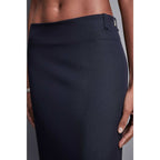 Patrizia Pepe Navy Blue Polyester Long Skirt