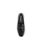 Prada Black Calf Leather Bos Taurus Slip-On Loafers
