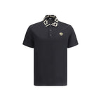 Versace Black Cotton Polo Shirt