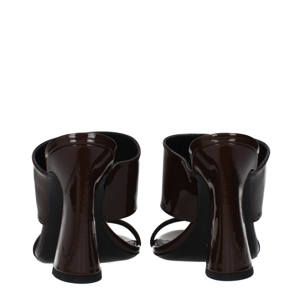 Versace Brown Leather Stiletto Heel Sandals