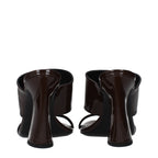 Versace Brown Leather Stiletto Heel Sandals