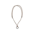 Brunello Cucinelli Black Calf Leather Bos Taurus Necklace