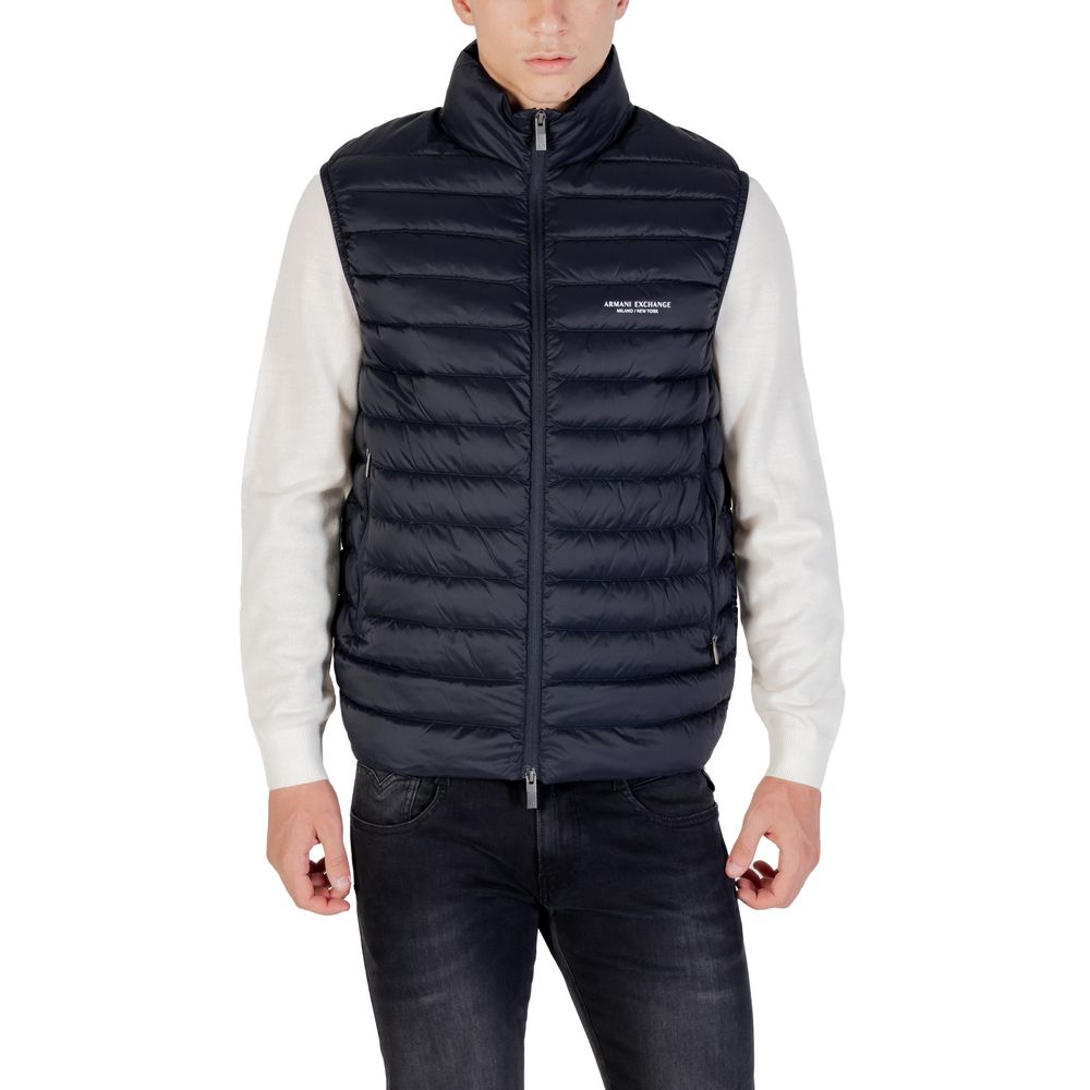 Armani Exchange Blue Polyamide Sleveless Jacket