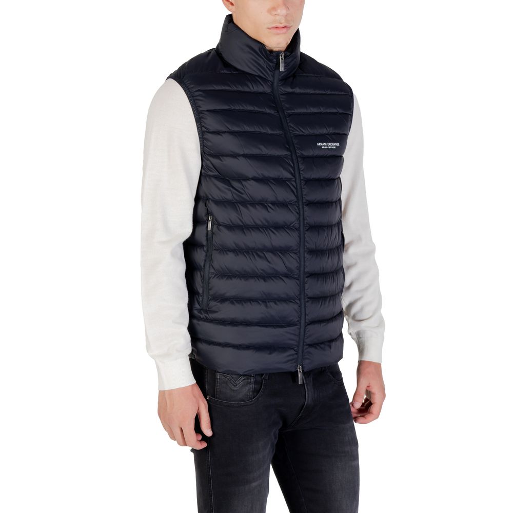 Armani Exchange Blue Polyamide Sleveless Jacket