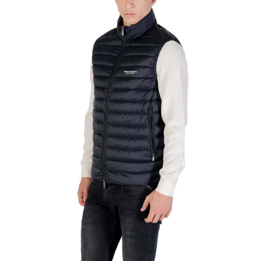 Armani Exchange Blue Polyamide Sleveless Jacket