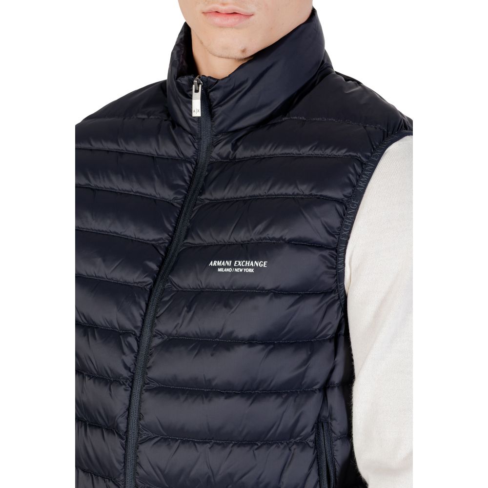 Armani Exchange Blue Polyamide Sleveless Jacket