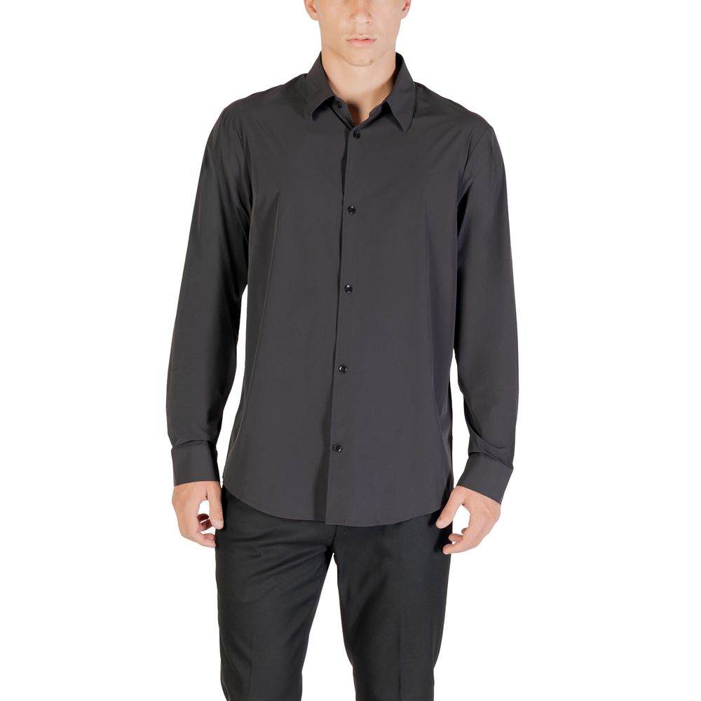 Armani Exchange Black Elastane Dress Shirt