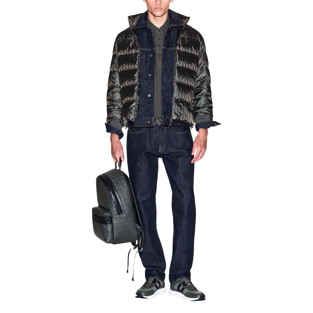 Armani Exchange Green Polyamide Coat