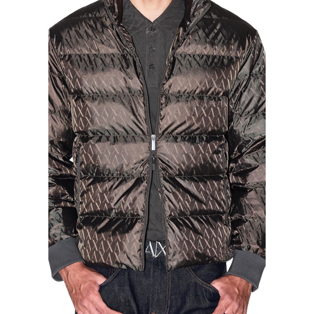 Armani Exchange Green Polyamide Coat