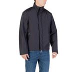 Armani Exchange Blue Polyester Full-Length Jacket