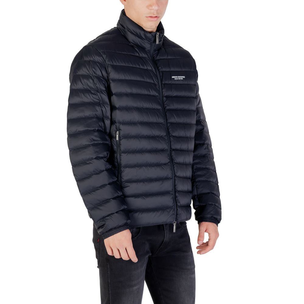 Armani Exchange Blue Polyamide Coat