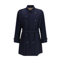 Burberry Blue Cotton Trench Coat