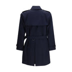 Burberry Blue Cotton Trench Coat