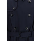 Burberry Blue Cotton Trench Coat