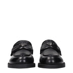 Prada Black Leather Slip-On Loafers
