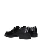 Prada Black Leather Slip-On Loafers