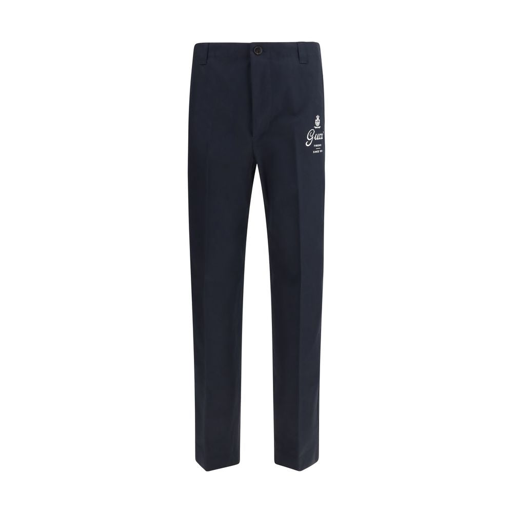 Gucci Blue Cotton Casual Pants