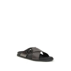 Dolce & Gabbana Brown Calf Leather Bos Taurus Strap-On Sandals