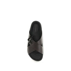 Dolce & Gabbana Brown Calf Leather Bos Taurus Strap-On Sandals