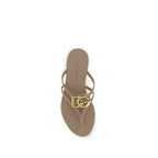 Dolce & Gabbana Gold Rubber Strap-On Sandals