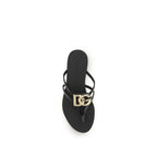 Dolce & Gabbana Black Rubber Strap-On Sandals